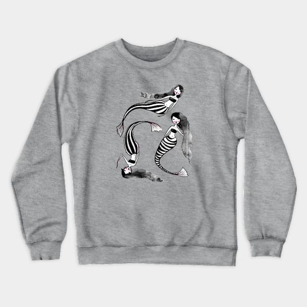 Drifting Along The Currents - Striped Mermaids 2 0f 2 Crewneck Sweatshirt by LittleMissTyne